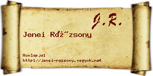 Jenei Rázsony névjegykártya